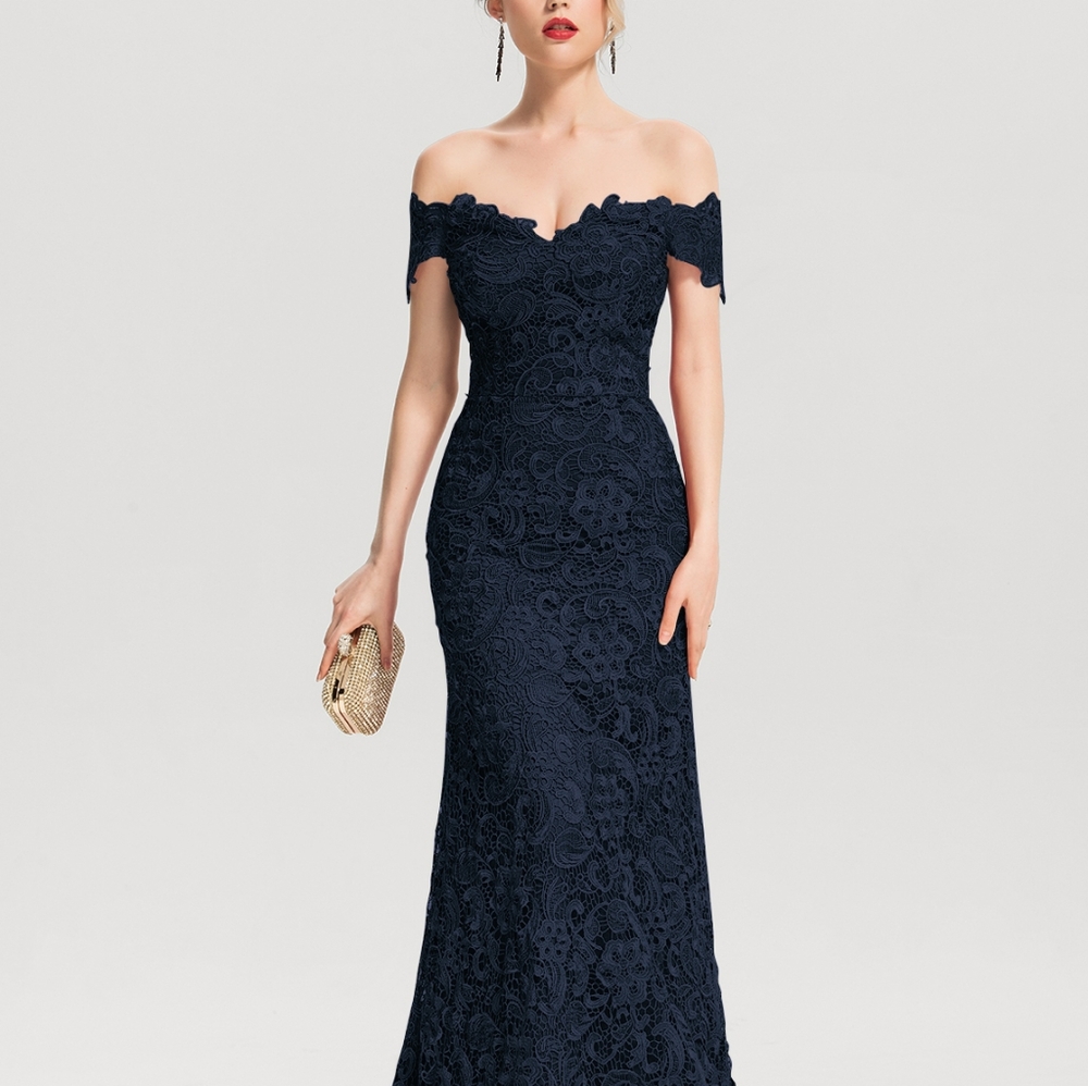 Plus Size Lace Evening Dress